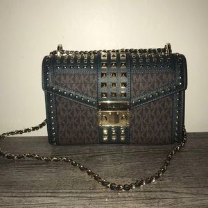 Michael Kors Greenwich Studded Patent Leather Crossbody Bag